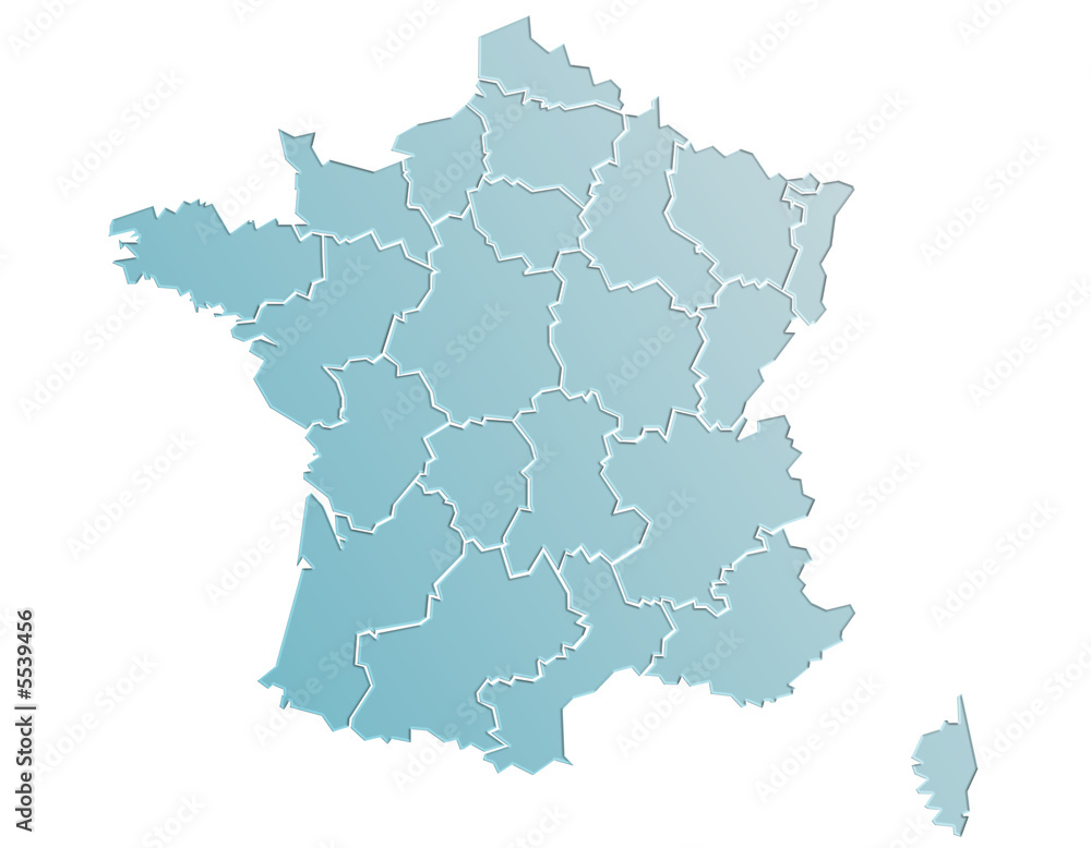 Carte France Camaieu Bleu Gris