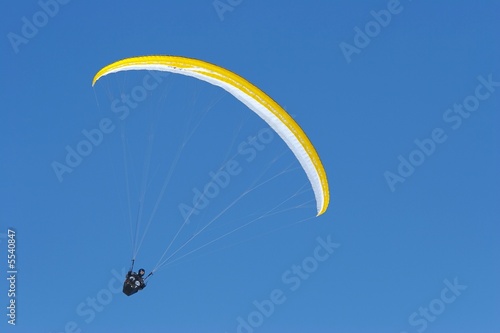 nice yellow parachute in the sky