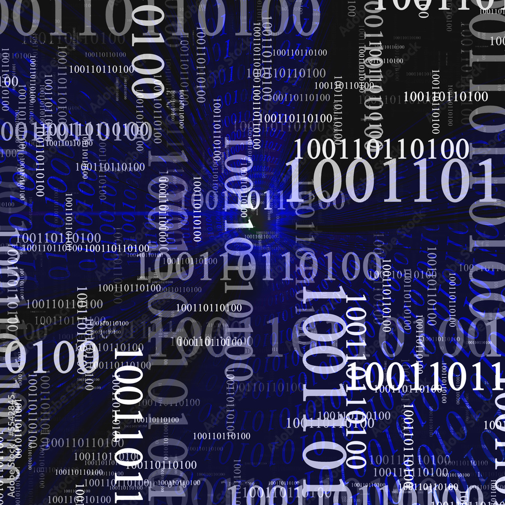 Obraz premium Bytes on a blue background