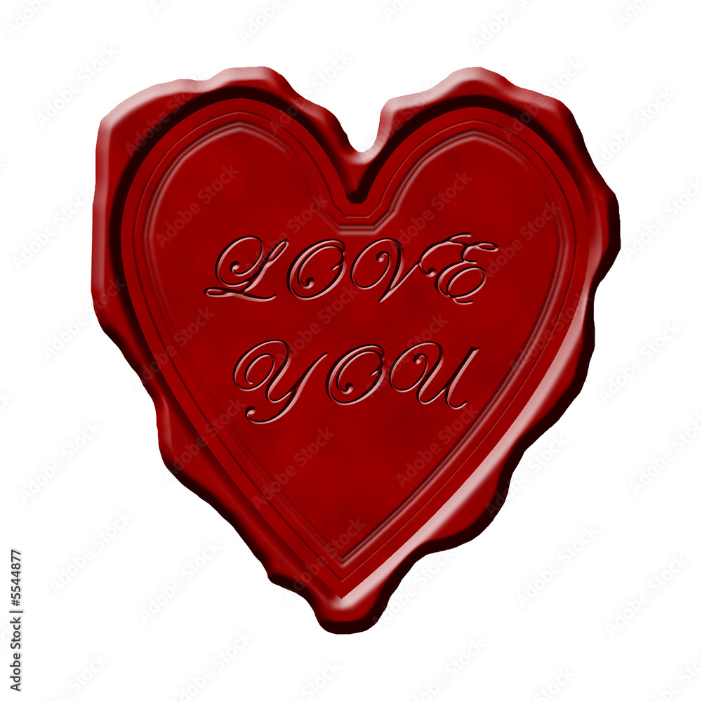 Blank heart shaped wax seal