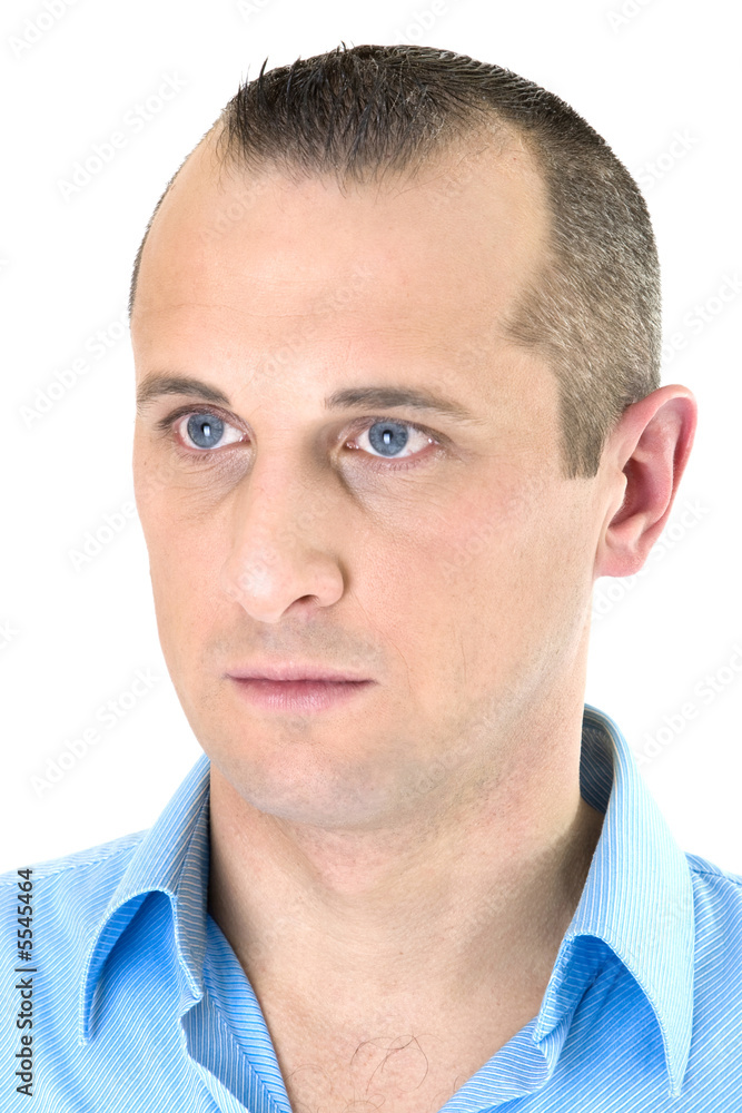 Fototapeta premium expression face of the young man with blue eyes