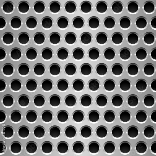 Seamless vector wallpaper of perforated metal plate.