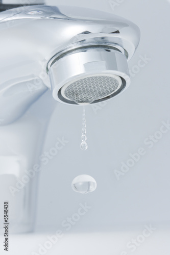 Faucet with a drop let of water