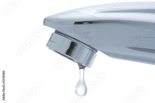 Isolated faucet with a drop let of water
