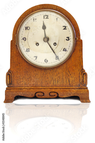 Bild auf Leinwand old clock isolated on a white background