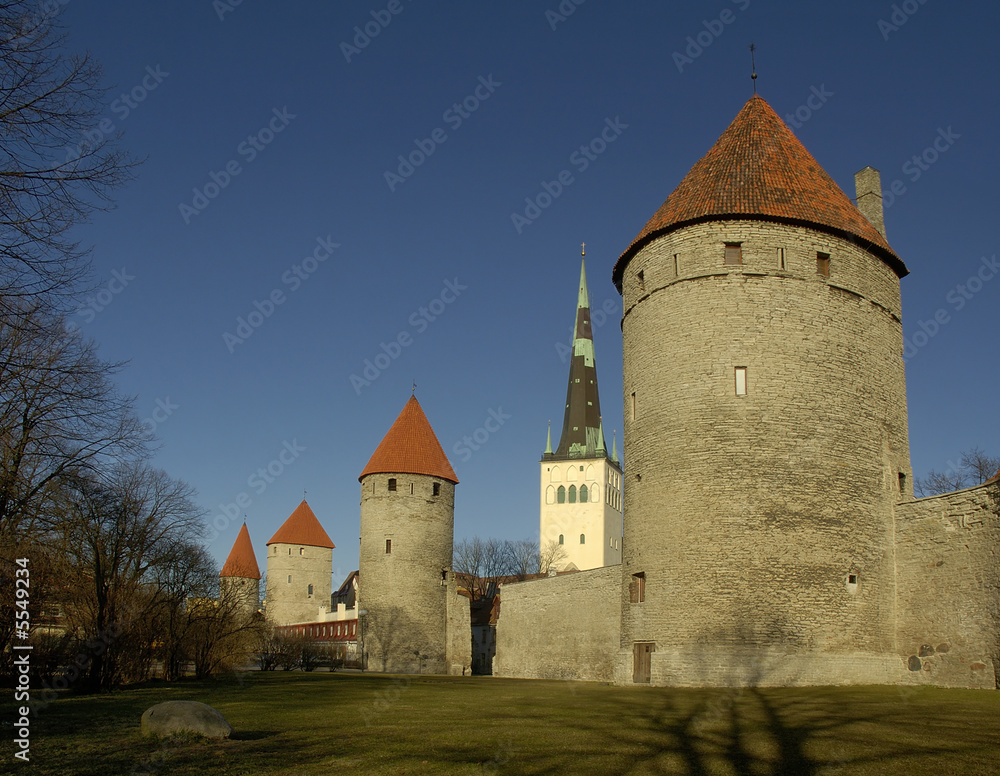 Fortification and towers of the city of Tallinn, Europe