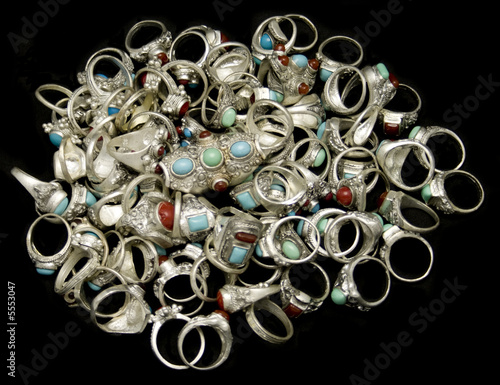 Pile of sterling silver rings