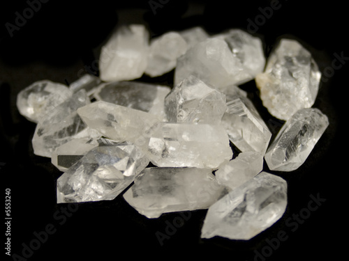 Clear quartz crystals