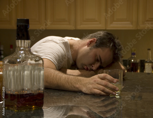 young man passed out from alcohol