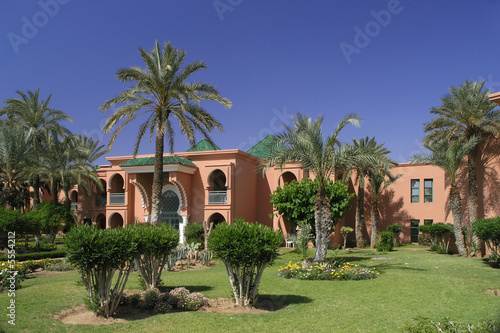 palmiers et architecture marocaine © hassan bensliman
