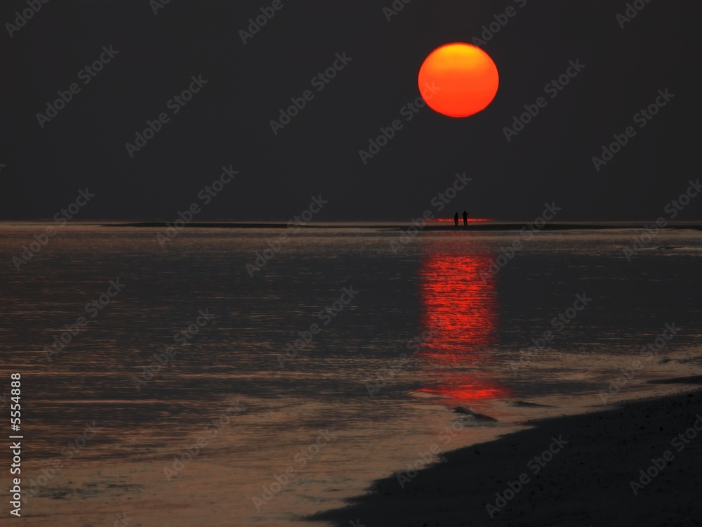 people are on the sunset beach, Indian Ocean people are on the sunset beach, Indian Ocean