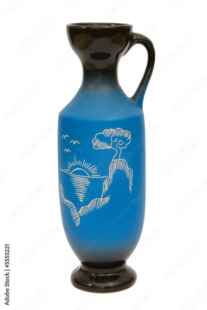 Vase with drawing (sea, sun and rock) Vase with drawing (sea, sun and rock)