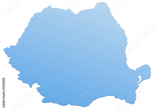 Carte de la Roumanie bleu