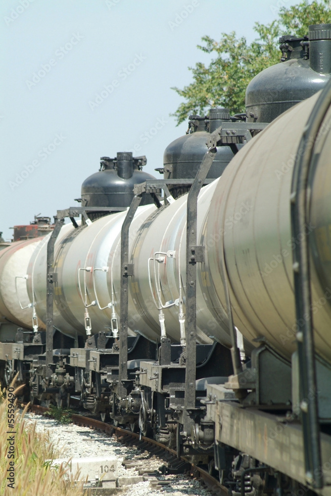 Freight train with cars for flammable liquids. Freight train with cars for flammable liquids.