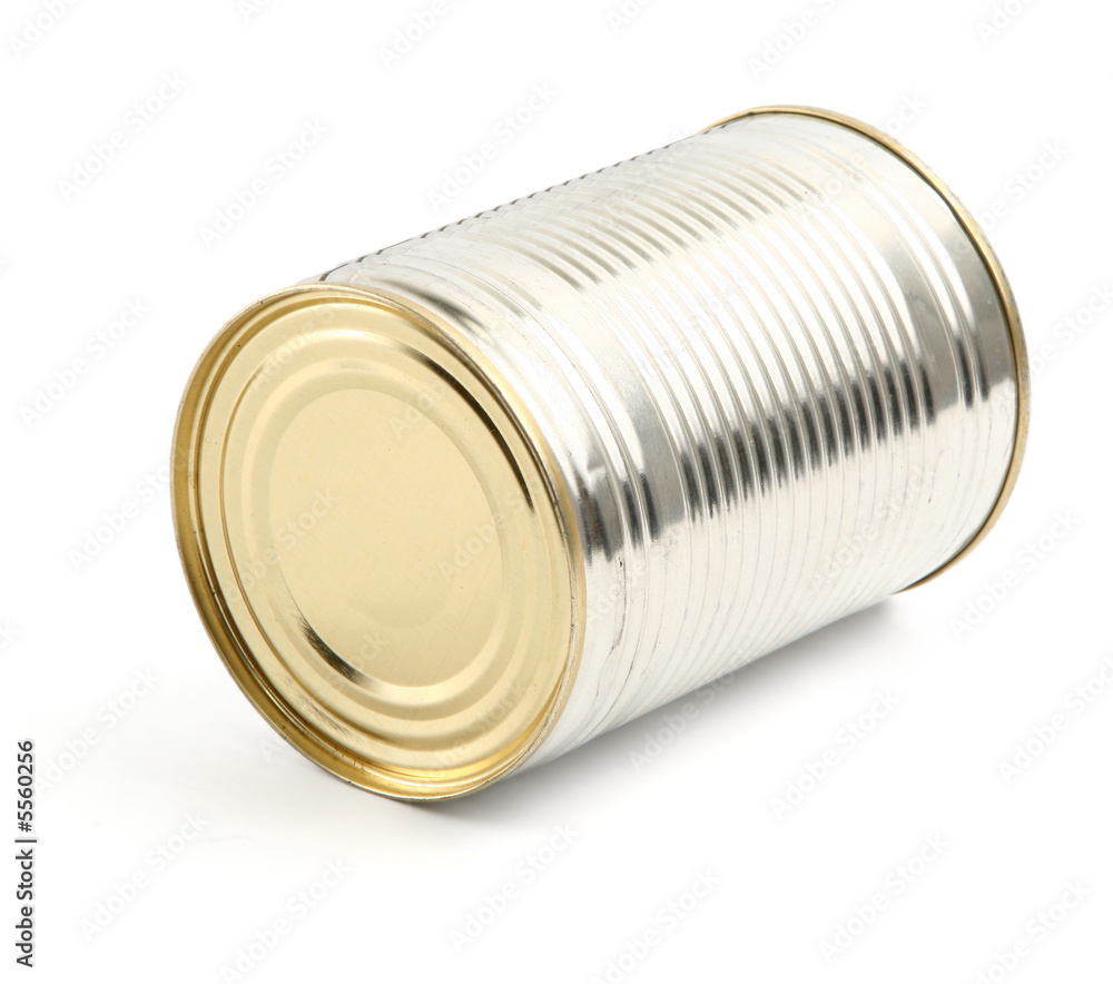 food tin can on white background, natural shadow underneath food tin can on white background, natural shadow underneath