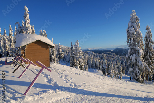 mt. seymour ski resort with fresh snow, north vancouver