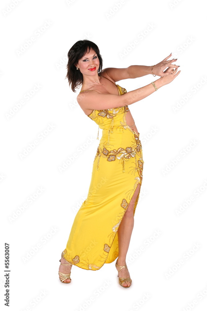Obraz premium Bellydance woman in yellow