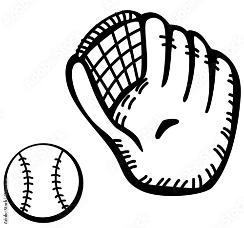 baseball glove and ball