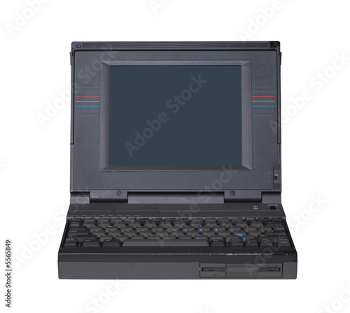 Vintage notebook computer - opened case