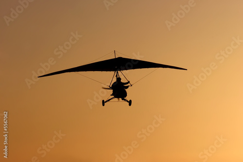 glider and sunset