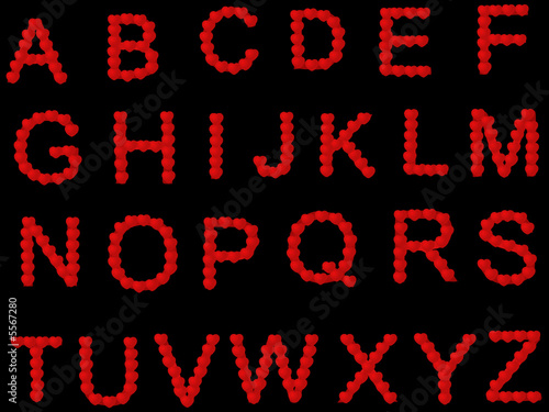 Hearts alphabet
