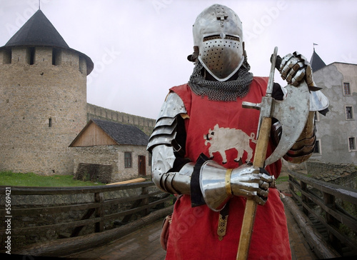 Medieval knight in the castle