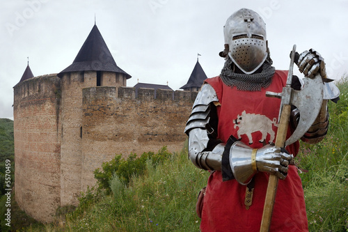Medieval knight in the castle