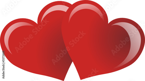 dos corazones rojos