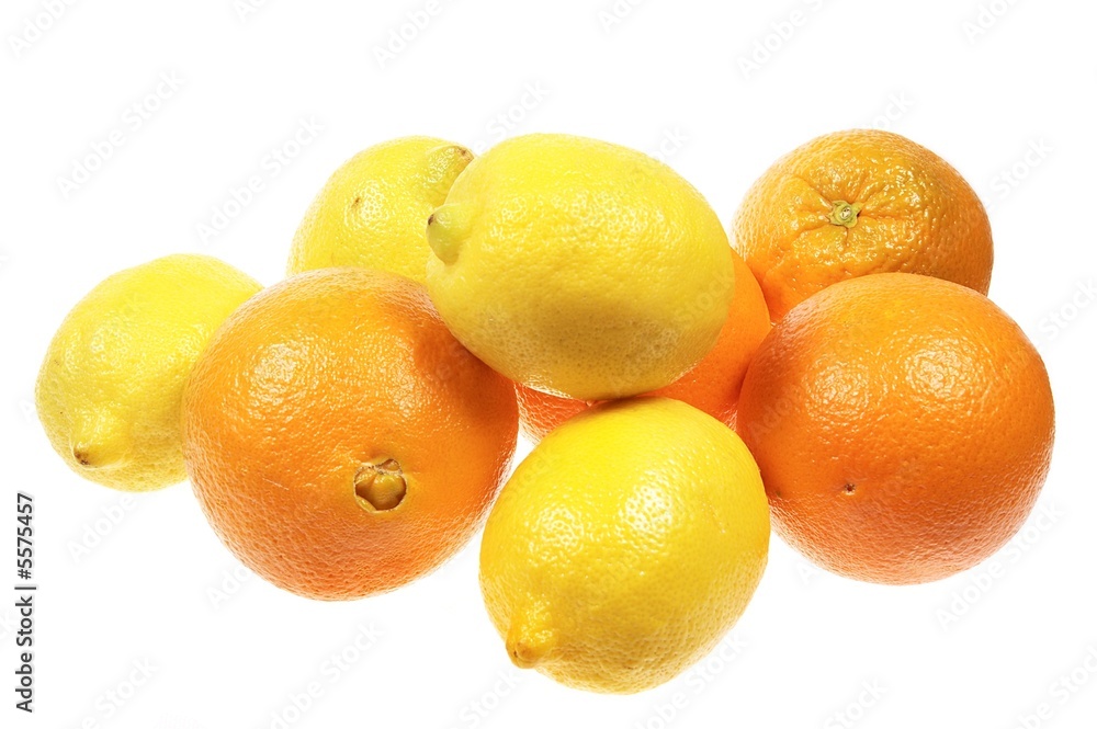 lemons with oranges isolated on white background lemons with oranges isolated on white background