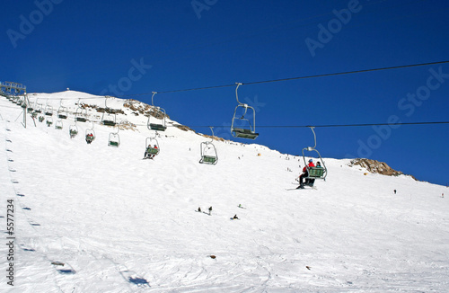 chair lift in full sky