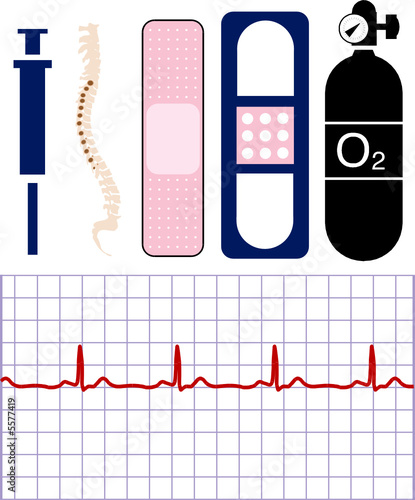 Vector medical objects, icons and logos