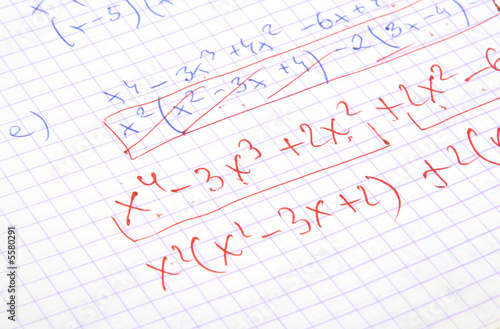 hand written maths calculations with teacher's corrections 