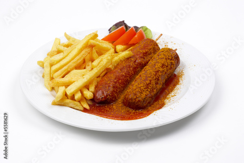 Fototapeta Naklejka Na Ścianę i Meble -  Currywurst mit Pommes