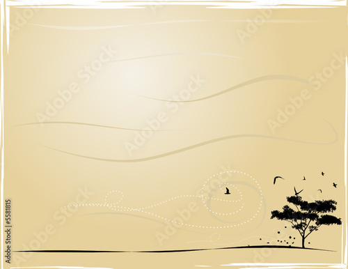 Tree Silhouette Scene