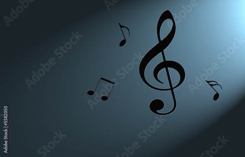 musical notes and  treble clef