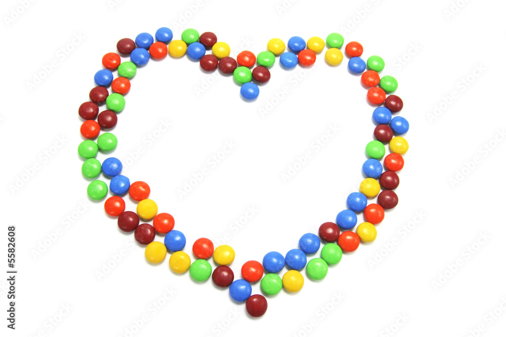 Chocolate Lollies Arranged in Heart Shape Chocolate Lollies Arranged in Heart Shape