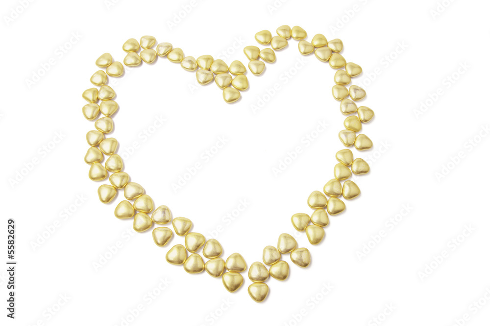 Heart-shaped Gold Chocolate Lollies Heart-shaped Gold Chocolate Lollies