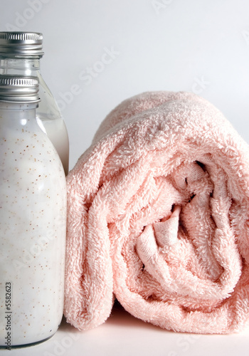 Bath items (soap, shampoo, towel)