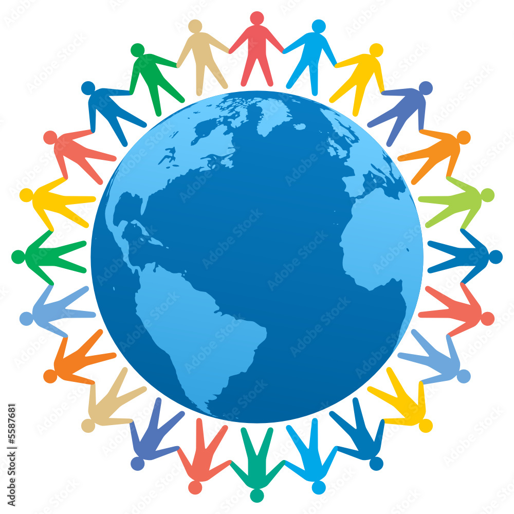 People group around of globe