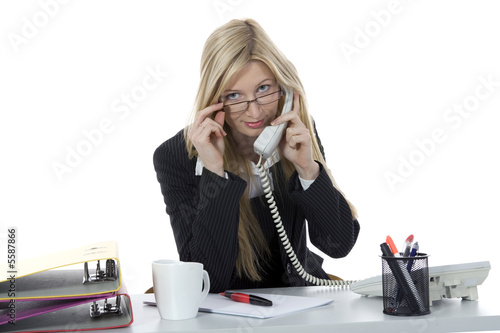 bussines woman  working on isolated background