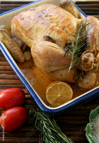 Roasted Chicken and Sea Salt served with fresh lemon
