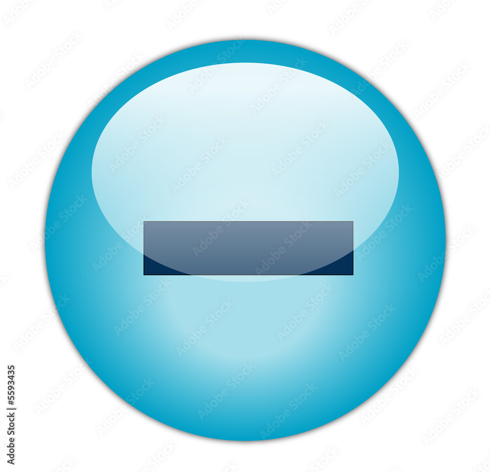 Glassy Blue Minus Button Glassy Blue Minus Button