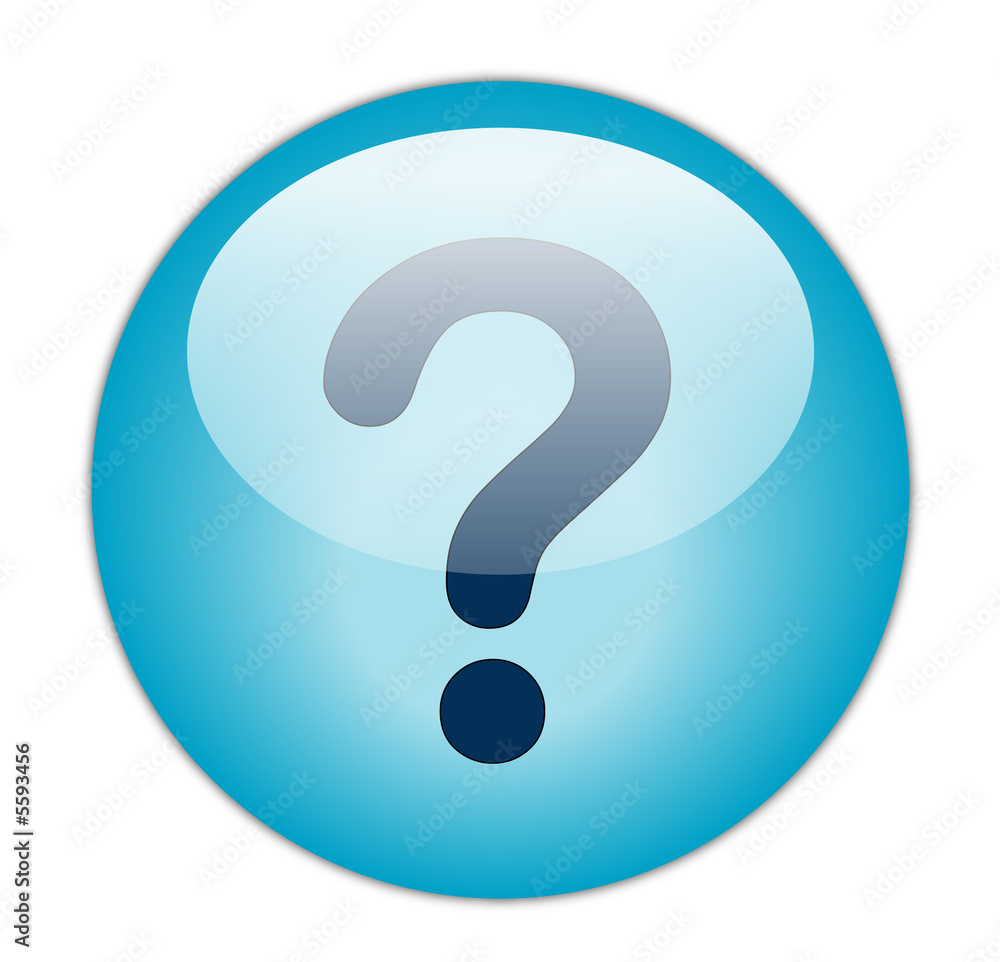 Glassy Blue Question Button Glassy Blue Question Button