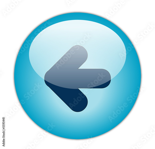Glassy Blue Left Button