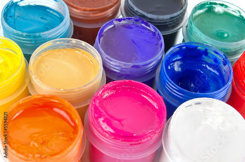 Multicolored gouache paints
