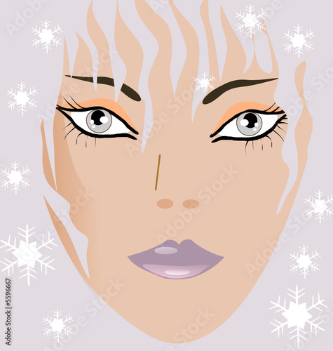 visage de femme hivernal