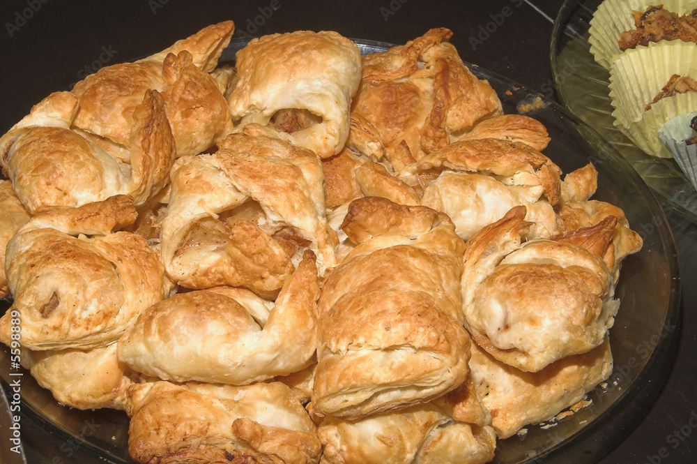 A delicious assortment of flakey apple tarts. A delicious assortment of flakey apple tarts.