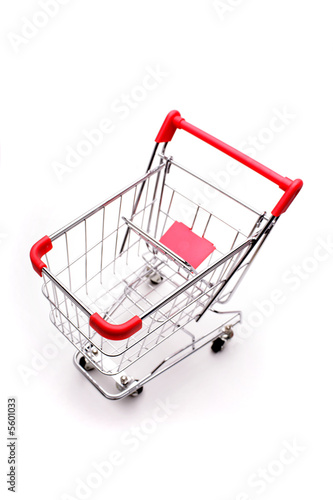 Shopping trolley isolated on white