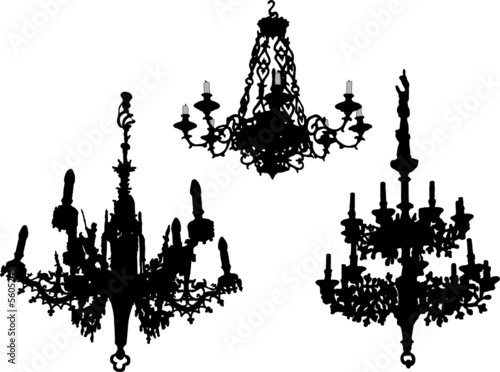 Three vector chandeliers
