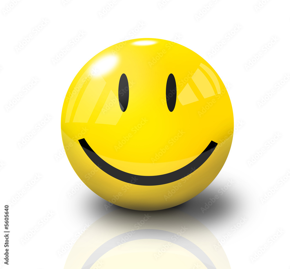 Happy Smiley 3D Face on white background Happy Smiley 3D Face on white background